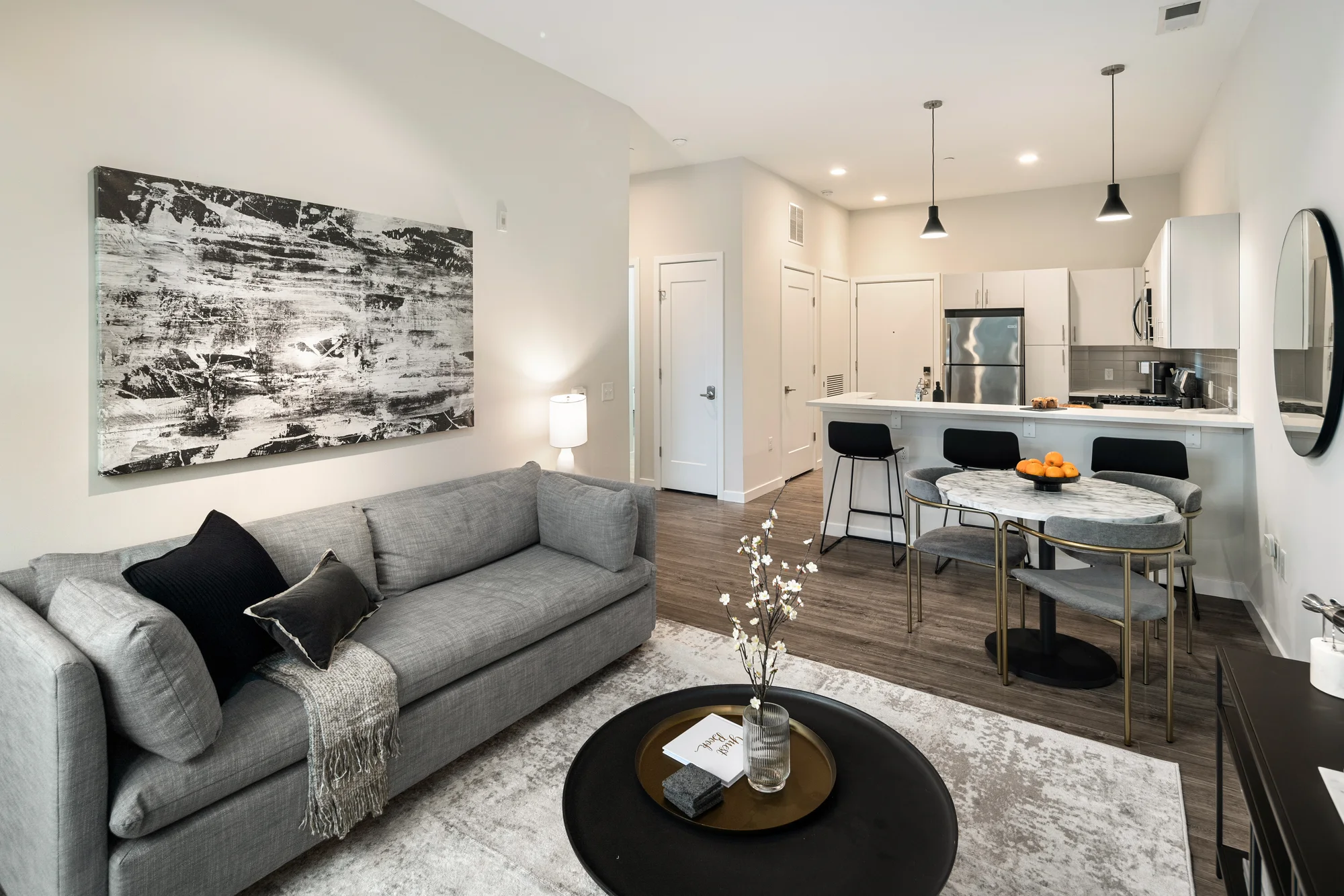 Open living and kitchen — Downtown at Yale