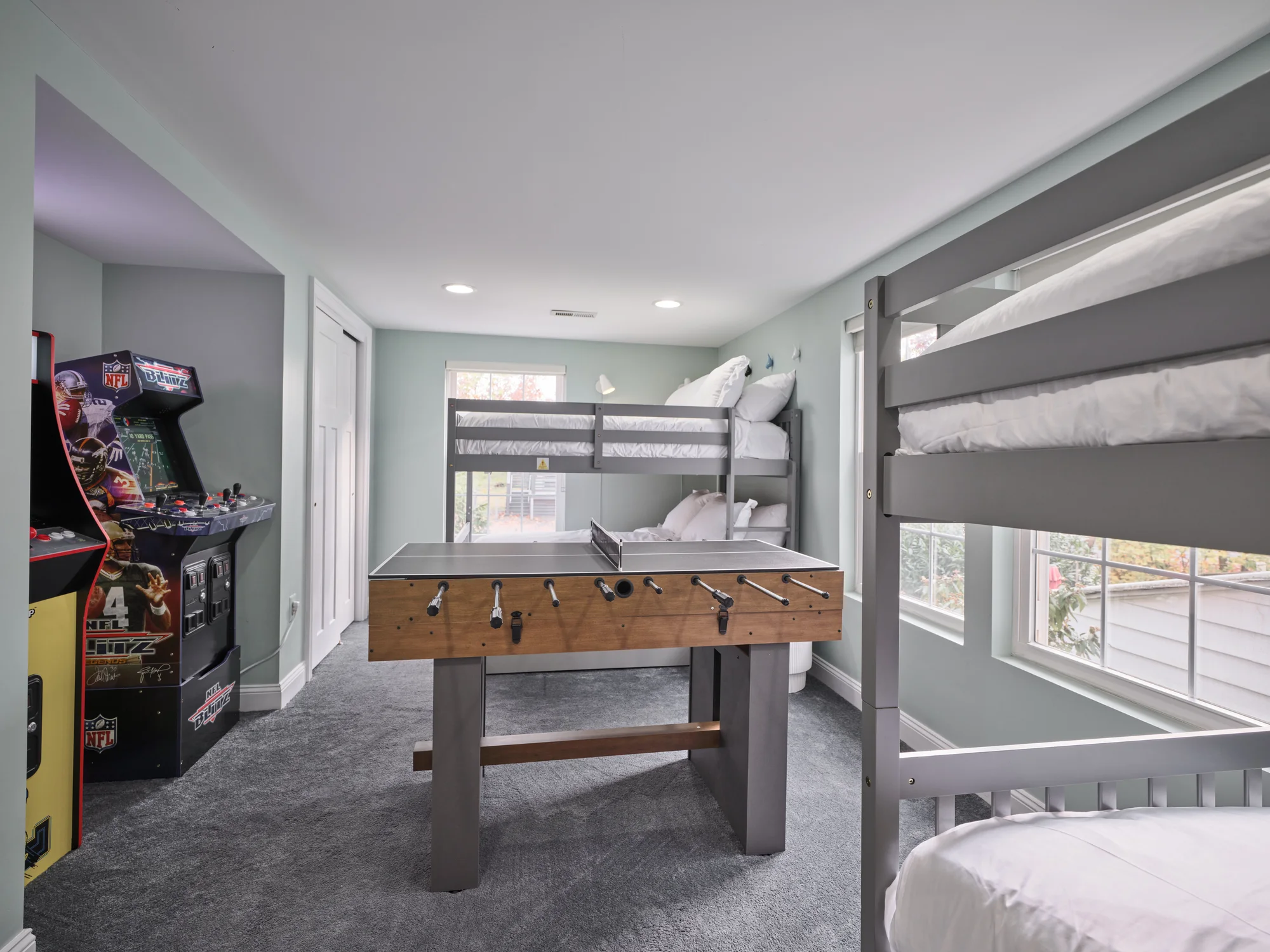 Game room with pool table — The Lambertville Haven