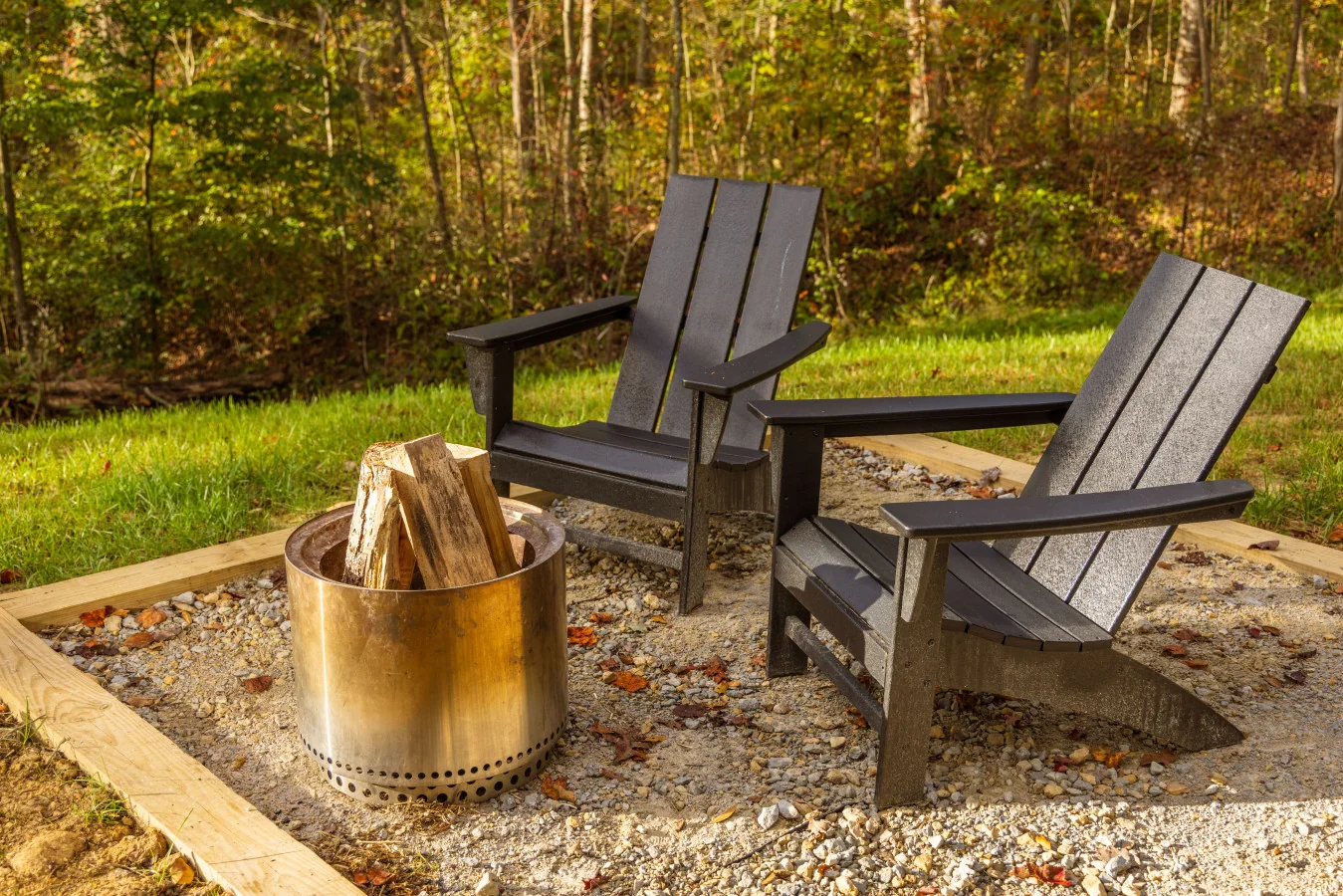 Adirondack chairs and fire feature — The Mirage Escape